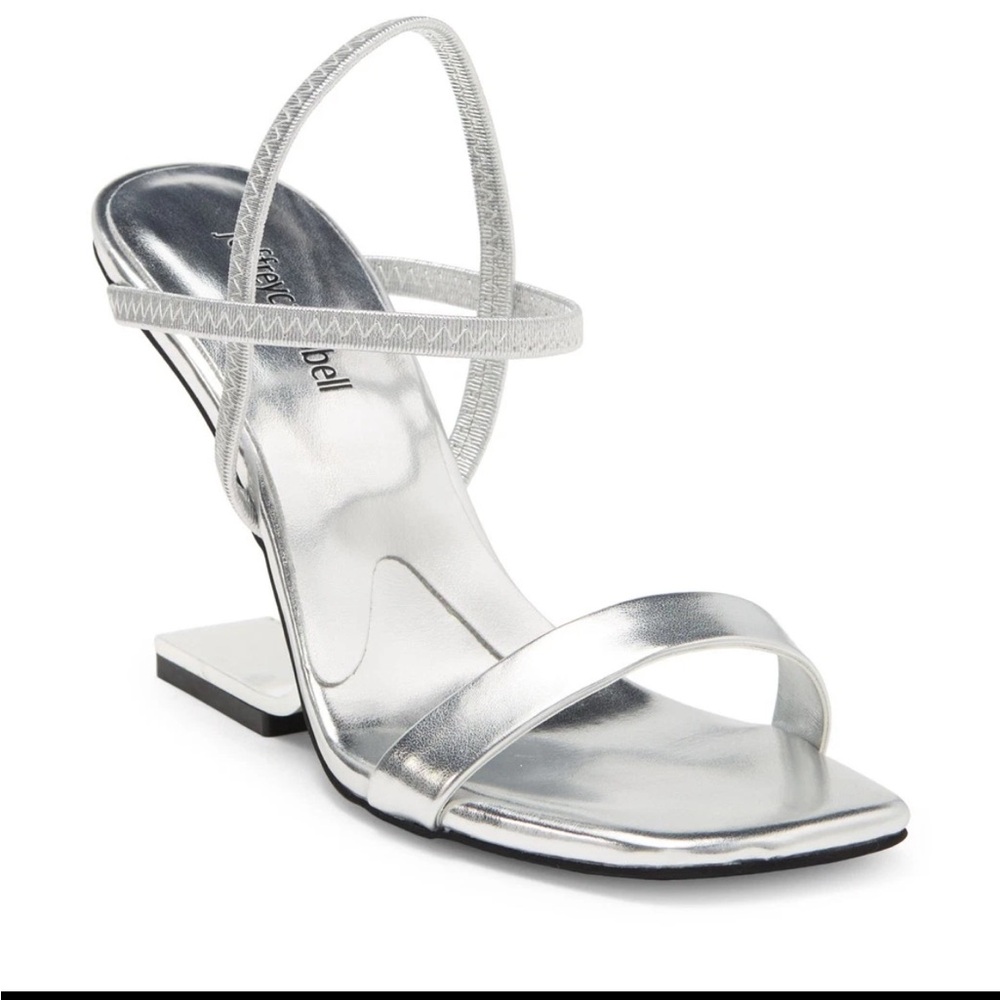Jeffrey Campbell Geometric Sandal in Silver